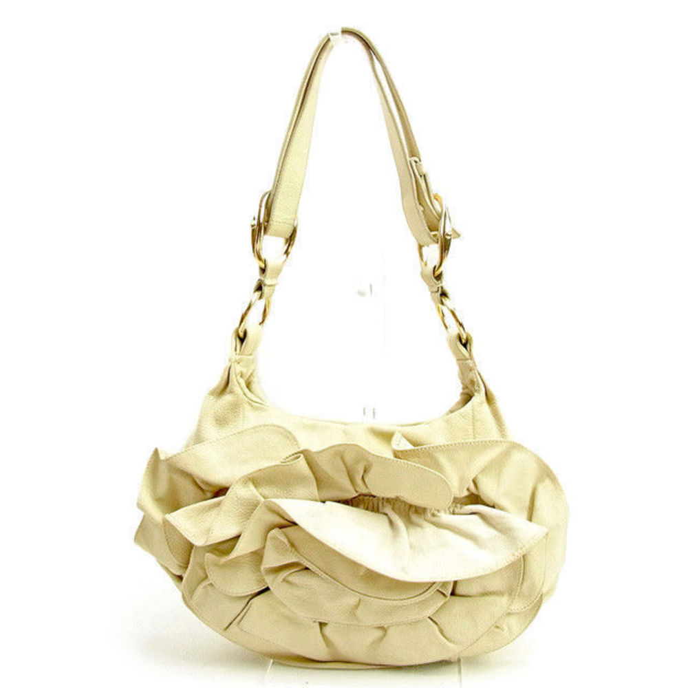 Saint Laurent Naja Leather One Shoulder Storage Bag Beige